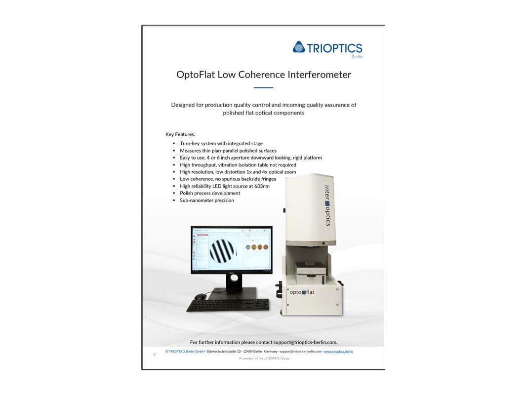 OptoFlat Low Coherence Interferometer Flyer